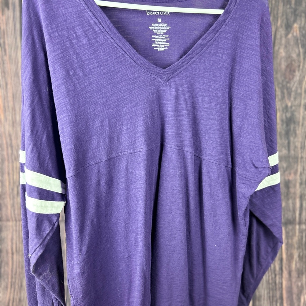 Boxercraft Purple 3/4 Sleeve Relaxed Tee